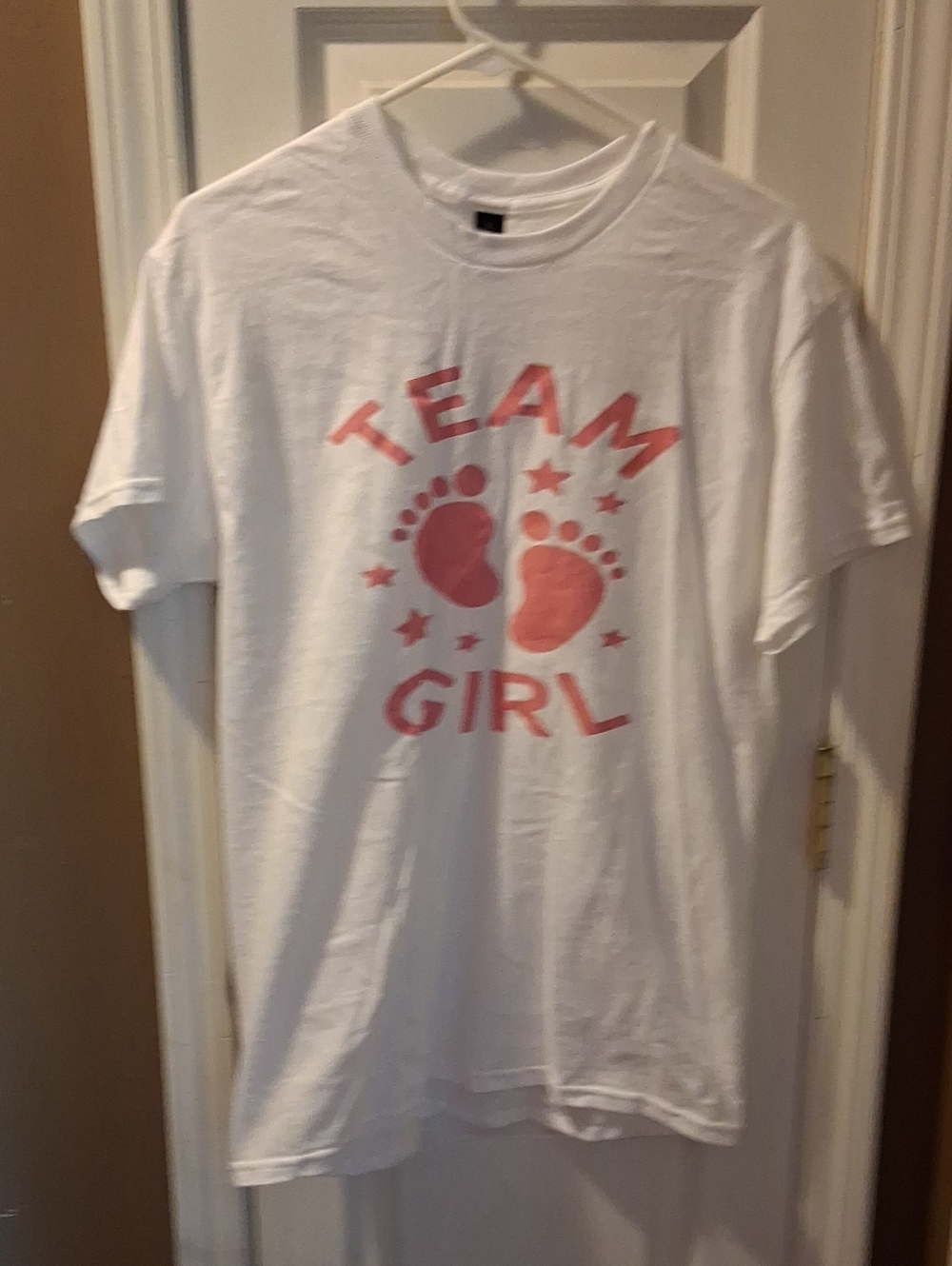 Team Girl White T-Shirt with Pink Graphic